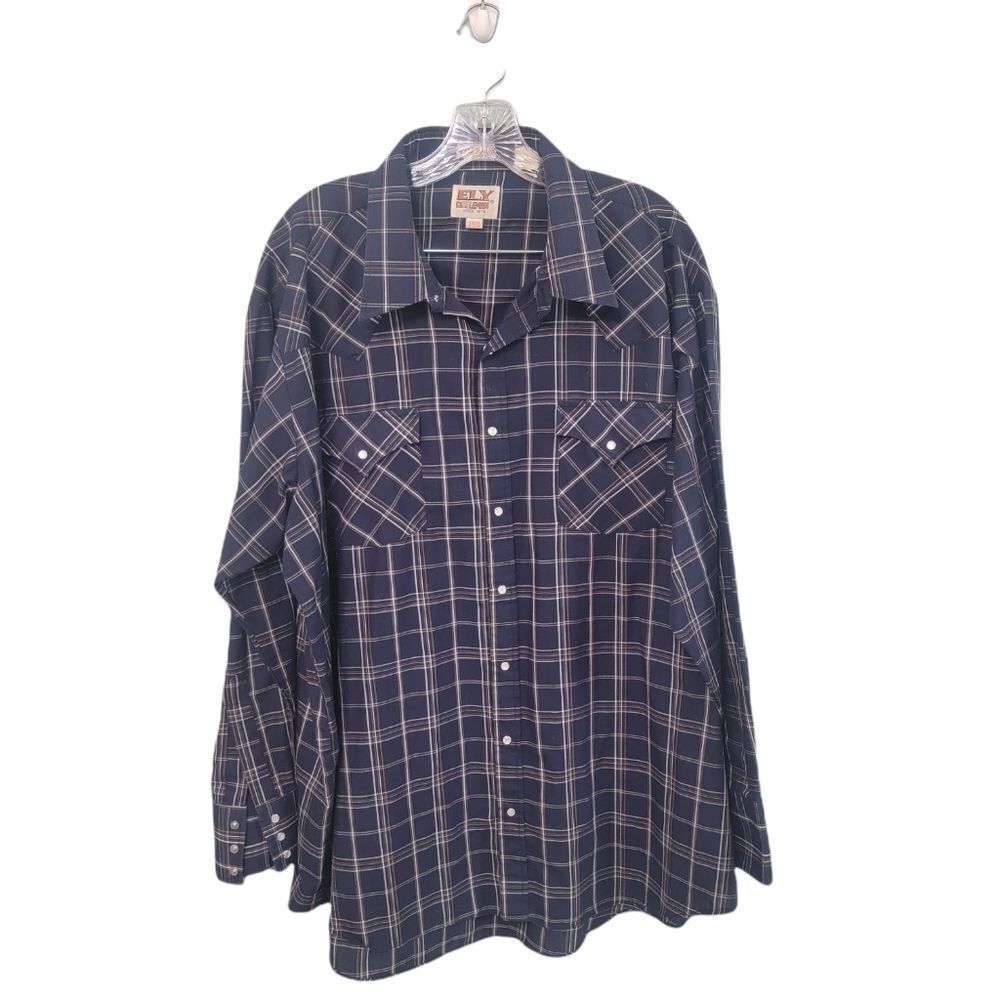 ELY Cattleman Vintage Big‎ Man Western Snap Button Shirt Size 2XL